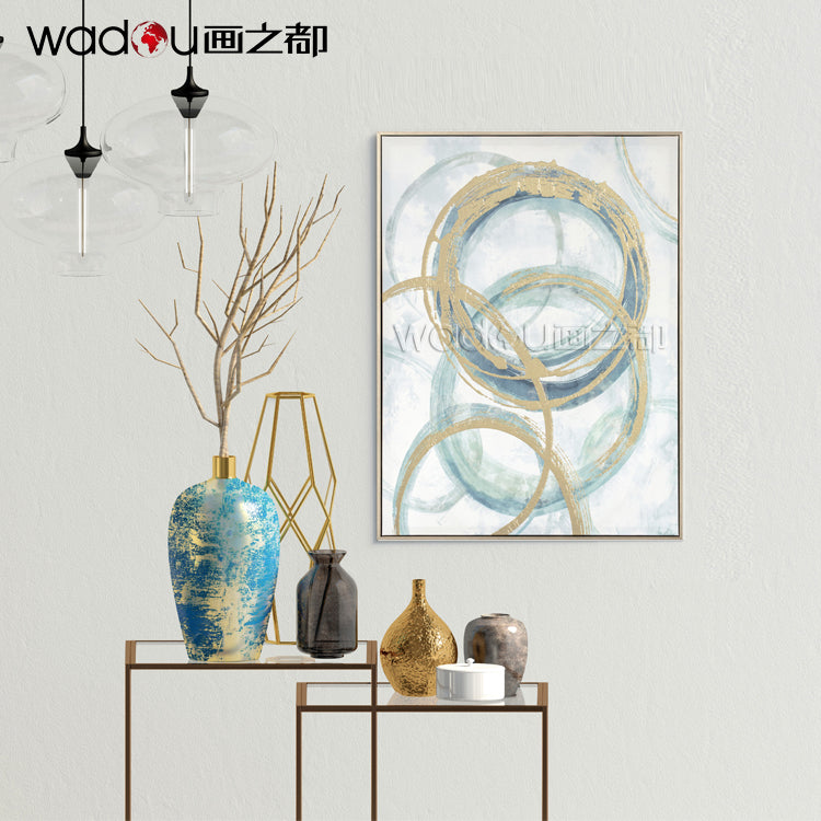 Gold Foil Abstract Art---Canvas Printed