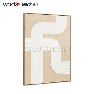 Printed Canvas Framed Art -Baming Faux Linen and Foam with Part Sanded Texture & PS Frame
