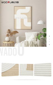 Printed Canvas Framed Art -Baming Faux Linen and Foam with Part Sanded Texture & PS Frame