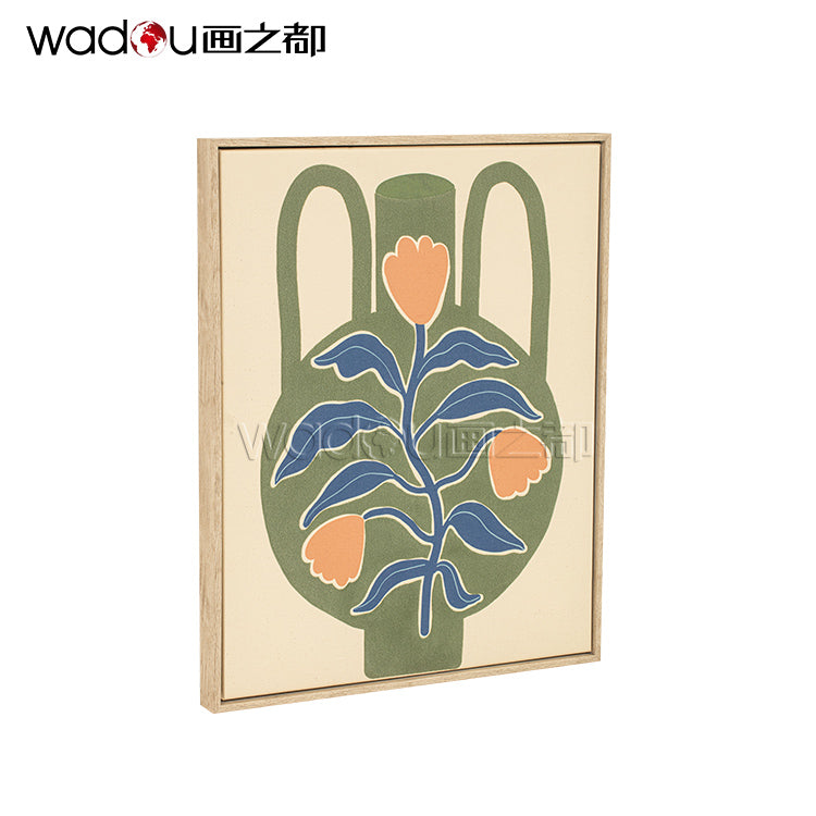 Vase Flower art - Linen Canvas Printed with High Foam