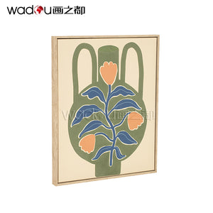 Vase Flower art - Linen Canvas Printed with High Foam