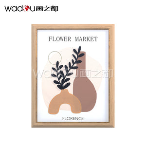 Plant art-canvas printed & towel embroidery & applique Embroidery