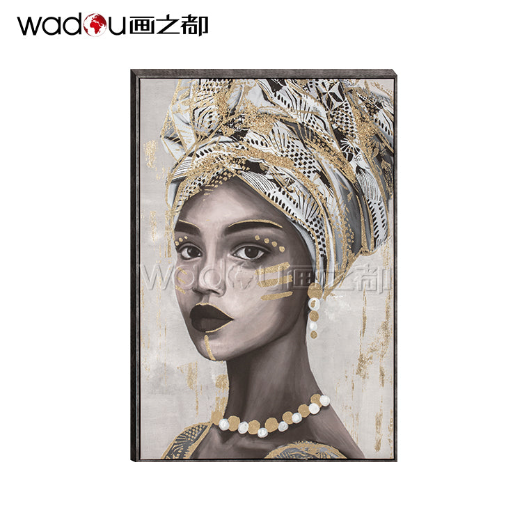 Women art with gold foil - Printed canvas