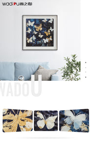 ButterFly Framed Art -Flatbed Print KT Board and Linen Paper with Glass &PS Frame