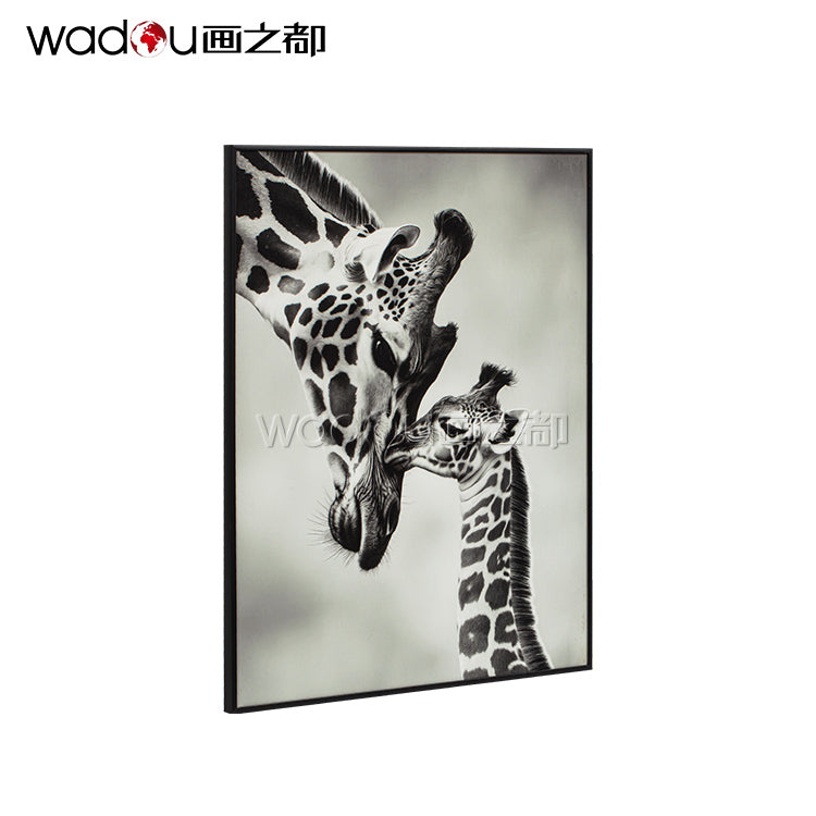 Giraffe Framed Art -Print Papper And MDF & PS Frame
