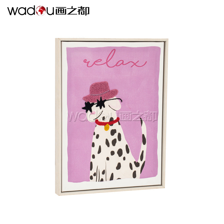 Animal Art - Printed Canvas with Embroidery - 30x40cm