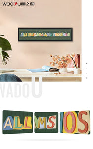 Letters Art - Printed Canvas with Varnish & Embossed Foil