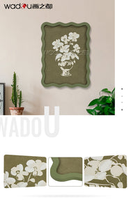 Flower Framed Art -Printing Canvas and 30%Brushwork Art & MDF Frame