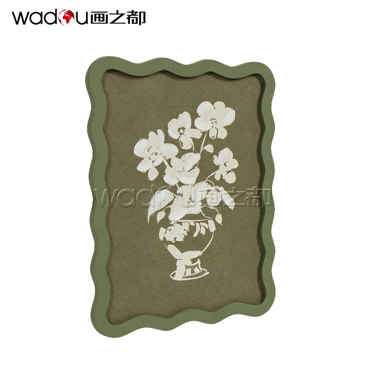 Flower Framed Art -Printing Canvas and 30%Brushwork Art & MDF Frame