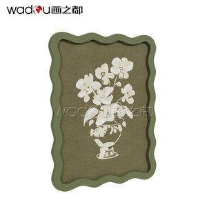 Flower Framed Art -Printing Canvas and 30%Brushwork Art & MDF Frame