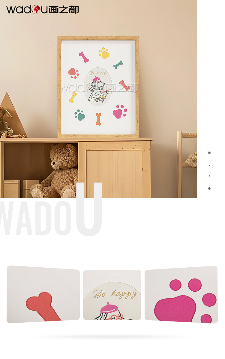 Animals Framed Art -Printing Canvas and  MDF with Glass & PS Frame