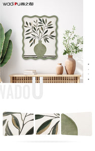 Framed Flower art - Printed Canvas with 50% Gel & MDF Carving
