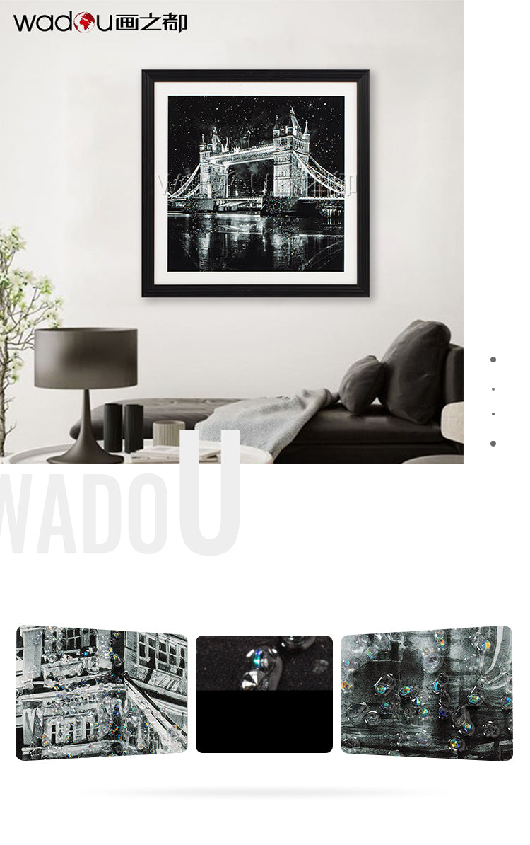 London Bridge Framed Art - Crystal Art with Glass & PS Frame