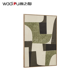 Framed Art-Matte Canvas and Fabric Collage & PS Frame
