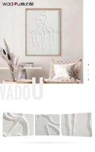 Woman Framed Art- Vacuum Forming with Textured Sand Stone Printing & PE Frame