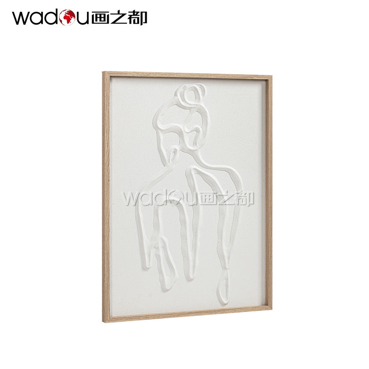 Woman Framed Art- Vacuum Forming with Textured Sand Stone Printing & PE Frame