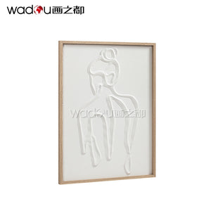 Woman Framed Art- Vacuum Forming with Textured Sand Stone Printing & PE Frame