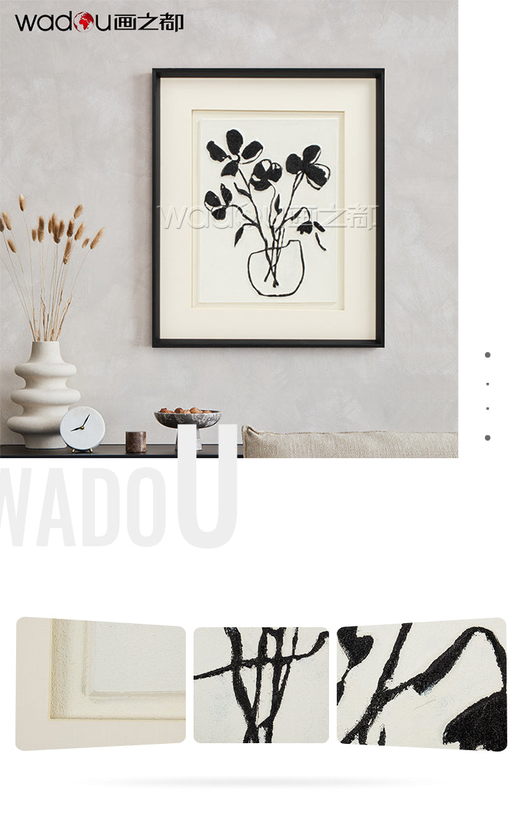 Flowers Framed Art -Glass and Surface Textured Sand Stone KT Board & PS Frame