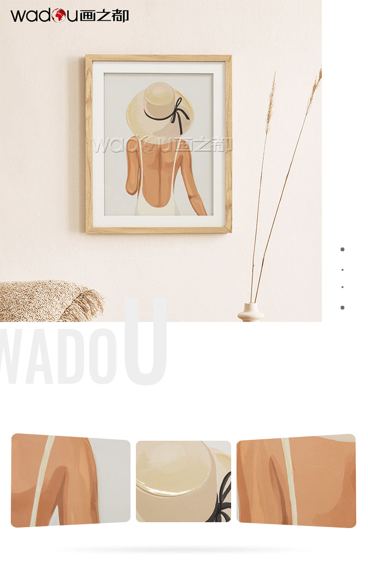Woman Framed Art -Glass and Canvas Printing with 50% Tinted Gel& PS Frame