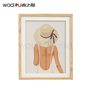 Woman Framed Art -Glass and Canvas Printing with 50% Tinted Gel& PS Frame