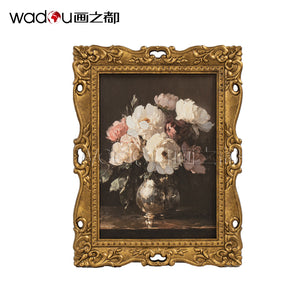 Flower Framed Art -Canvas Printing and 30%Hand Touch & MDF Frame