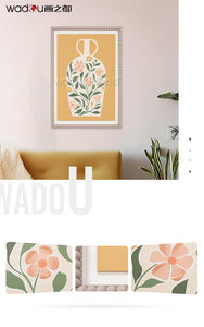 Vase Flower Art - Printed Paper with 50% Gel & Pine Wood Frame