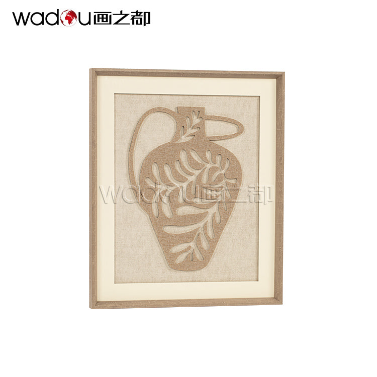 Glass Framed Art - Linen Canvas+ KT Board Engraving with PS frame