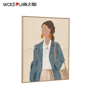Woman Framed Art-100% Hand-Painted & PS Frame