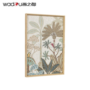 Flowers Framed Art-Foil On Glass and Paper Printing & PS Frame