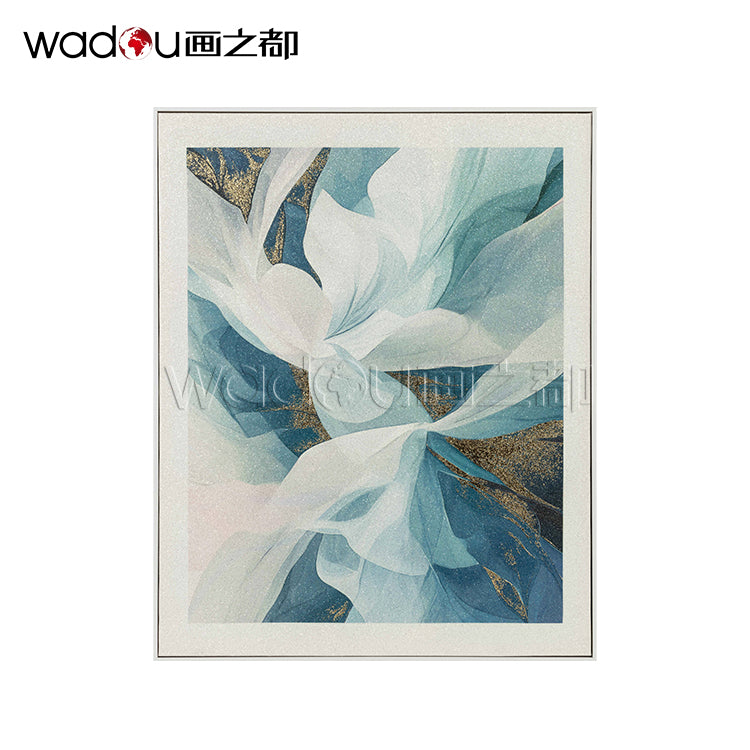 Flowers Framed Art -Heavy Glitter Canvas and Embossed foil  & PS Frame