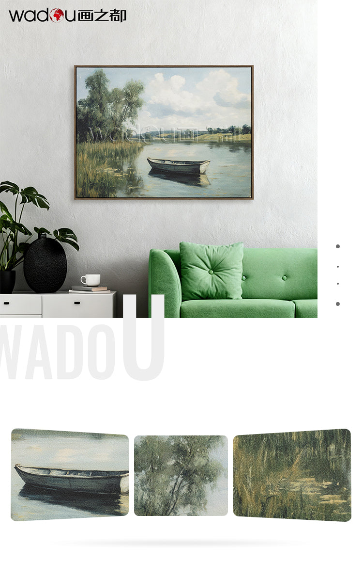 Scenery Framed Art -Matte Canvas of Foam Base and Flat Printing Art & PS Frame