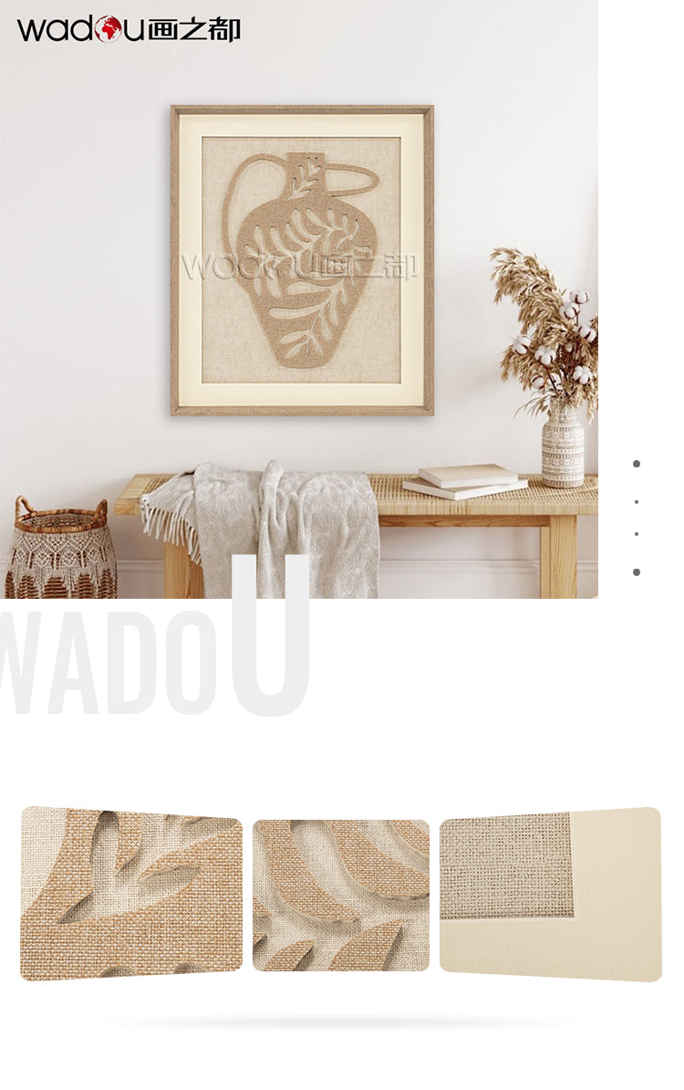 Glass Framed Art - Linen Canvas+ KT Board Engraving with PS frame