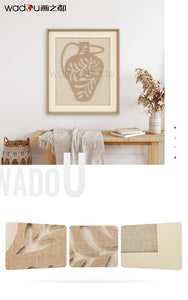 Glass Framed Art - Linen Canvas+ KT Board Engraving with PS frame