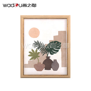 Plant art -Matte canvas roll printing &towel embroidery&applique embroidery