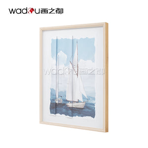 Framed art-2.0mm Glass &Digital print &Linen mounted 2.6mm MDF