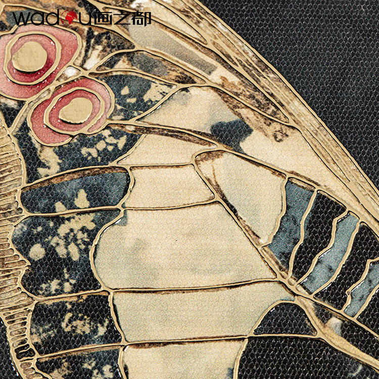Butterfly Framed Art - Matte Canvas Printed with Embossed Foil & MDF in Engraving Frame