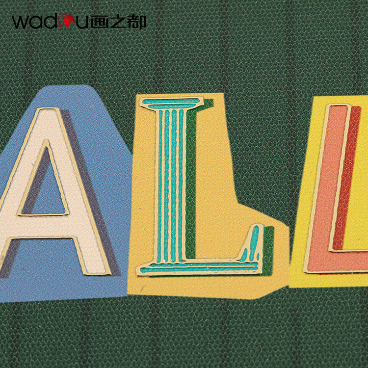 Letters Art - Printed Canvas with Varnish & Embossed Foil