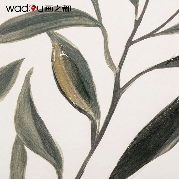 Framed Flower art - Printed Canvas with 50% Gel & MDF Carving