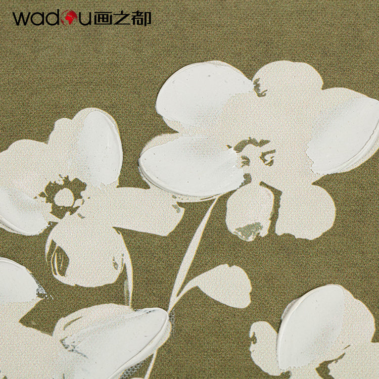 Flower Framed Art -Printing Canvas and 30%Brushwork Art & MDF Frame