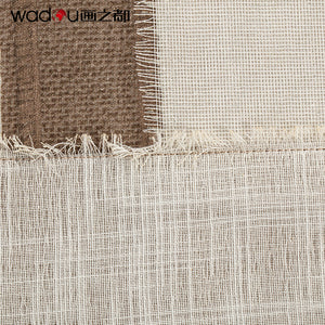 Framed Art-Cotton Fabric Flat Printing and Frayed Edge Linen with Embroidery& PS Frame
