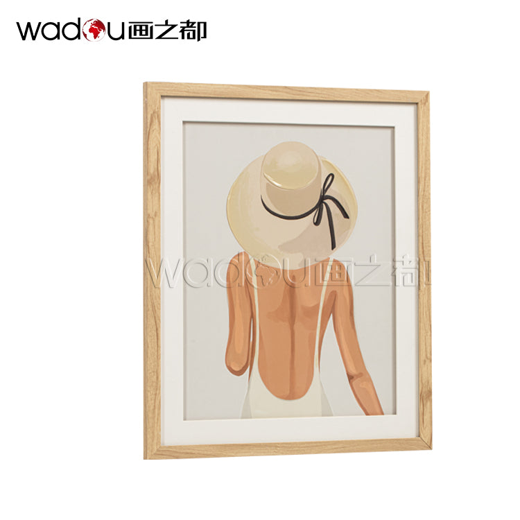 Woman Framed Art -Glass and Canvas Printing with 50% Tinted Gel& PS Frame