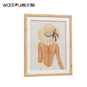 Woman Framed Art -Glass and Canvas Printing with 50% Tinted Gel& PS Frame