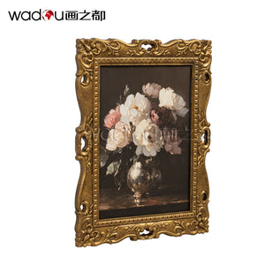 Flower Framed Art -Canvas Printing and 30%Hand Touch & MDF Frame