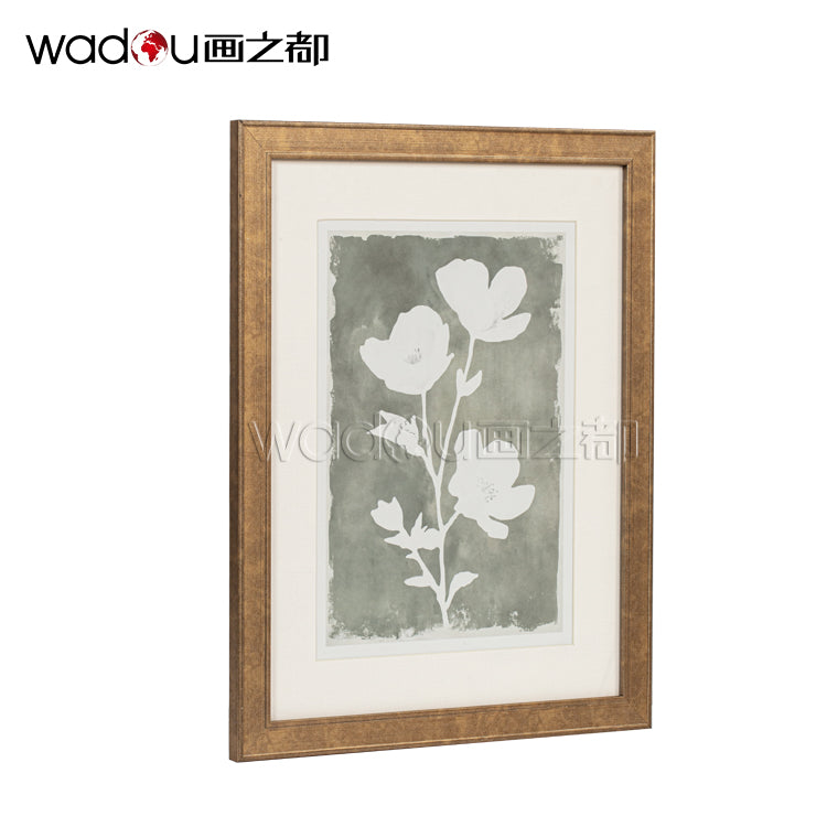 Flowers Framed Art- Glass and Paper Printing & PE Frame