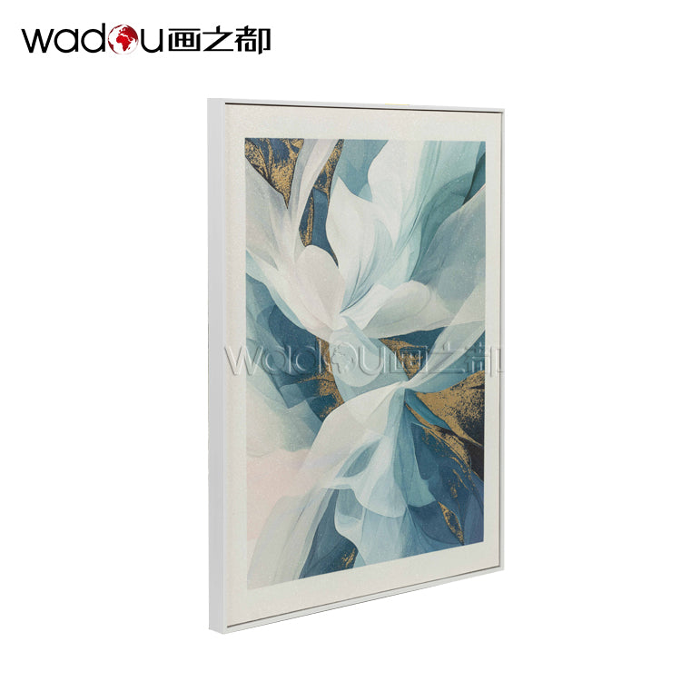 Flowers Framed Art -Heavy Glitter Canvas and Embossed foil  & PS Frame