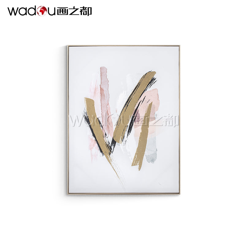 Abstract art with gold foil-- Printed canvas