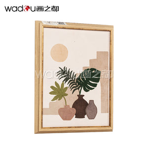 Plant art -Matte canvas roll printing &towel embroidery&applique embroidery