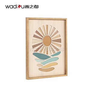 Wood Art -Paper printed mounted on 2.6mm MDF+2.6mm MDF mounted on wood  veneer carving