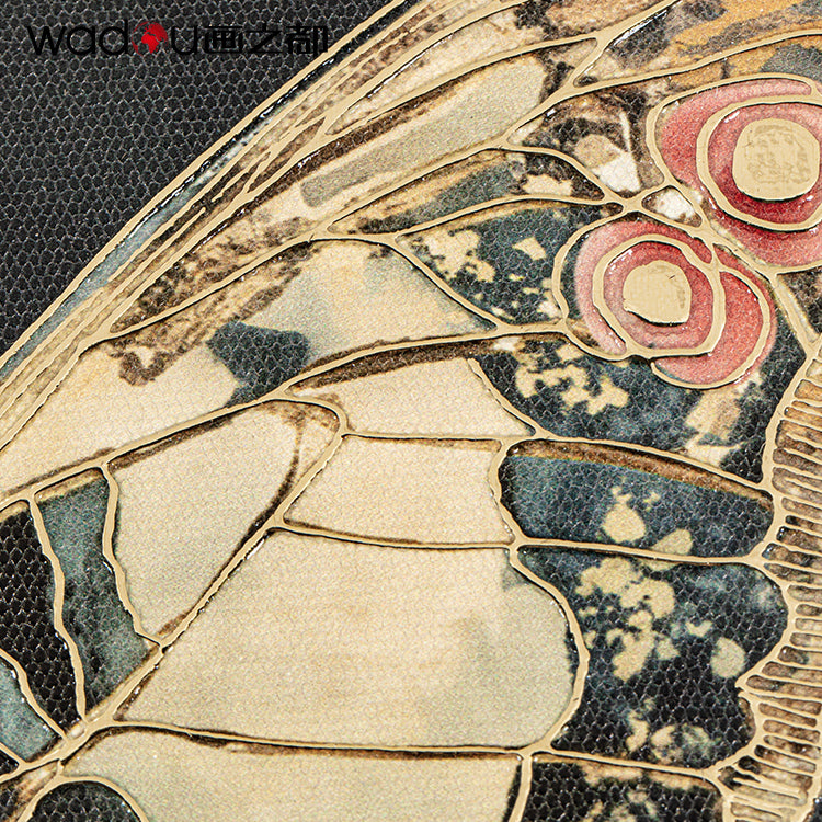 Butterfly Framed Art - Matte Canvas Printed with Embossed Foil & MDF in Engraving Frame