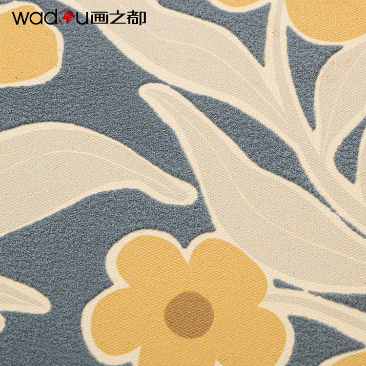 Vase Flower art - Printed Canvas with Embroidery
